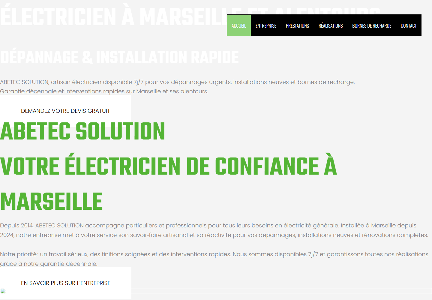 Abetec Solution website homepage preview