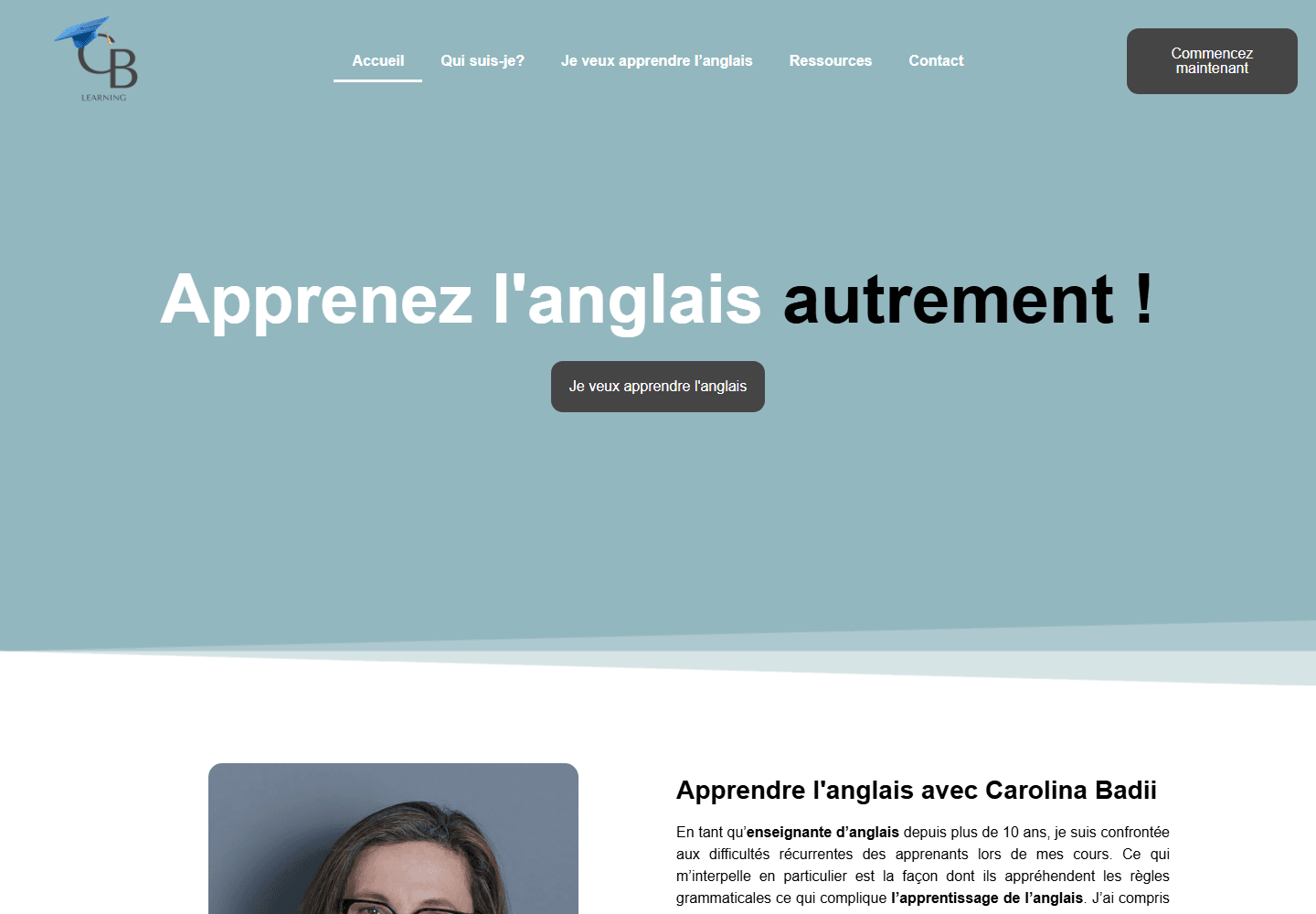 Carolina Badii website homepage preview