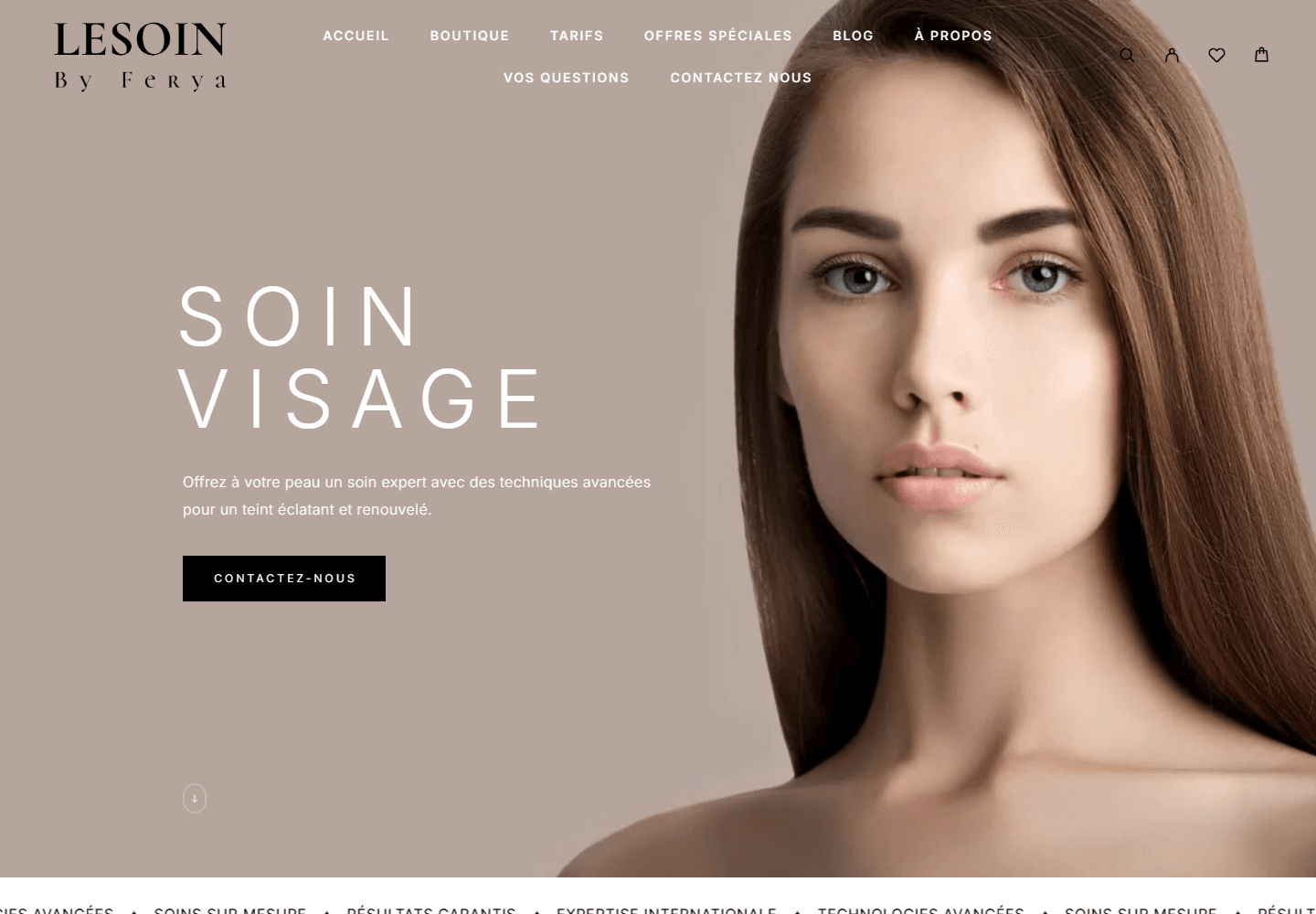 Le Soin by Ferya website homepage preview
