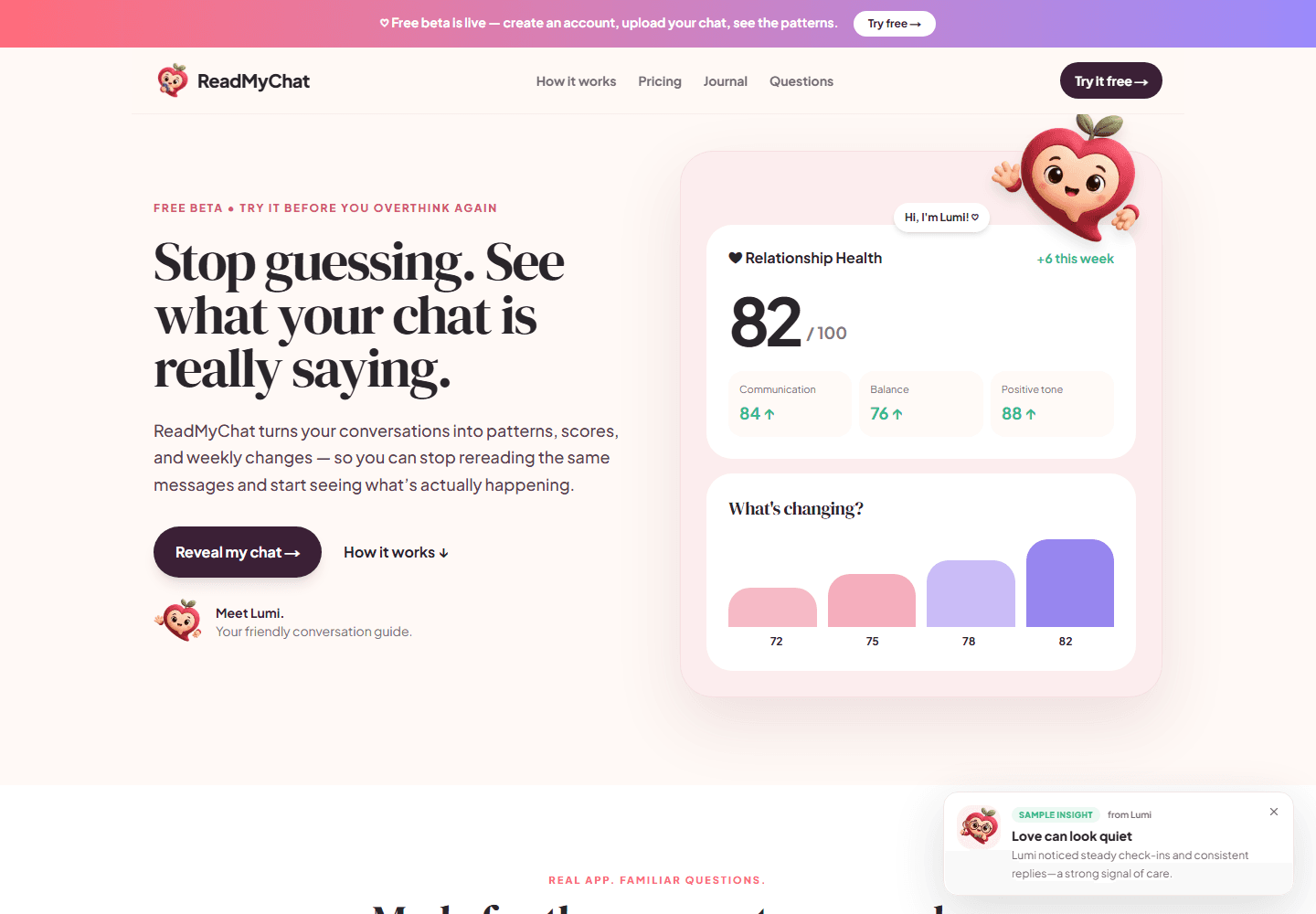 ReadMyChat website homepage preview