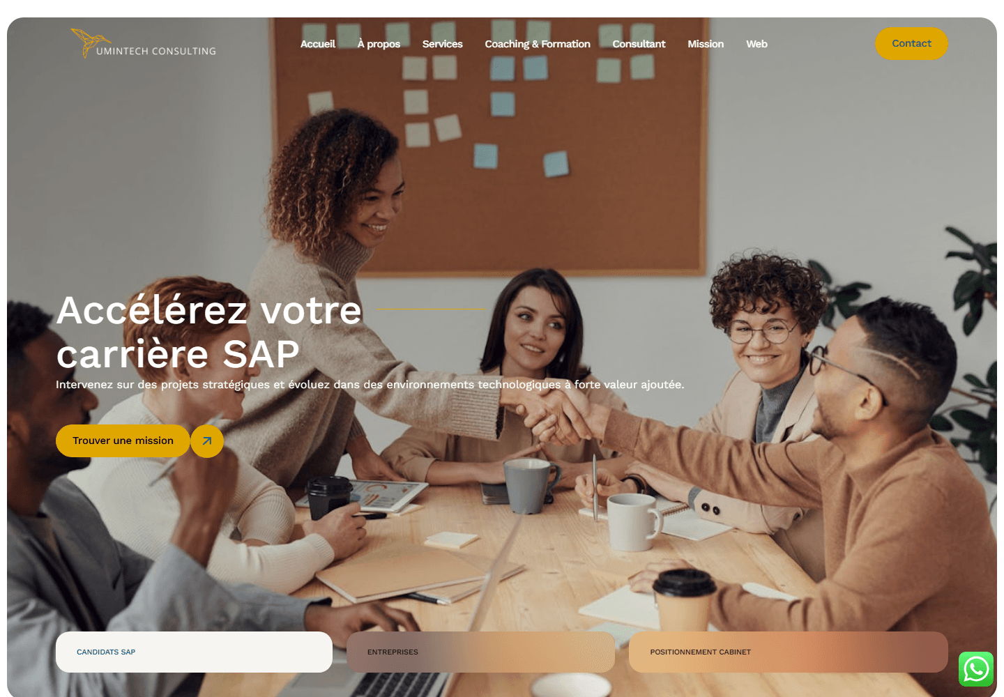 Umintech website homepage preview